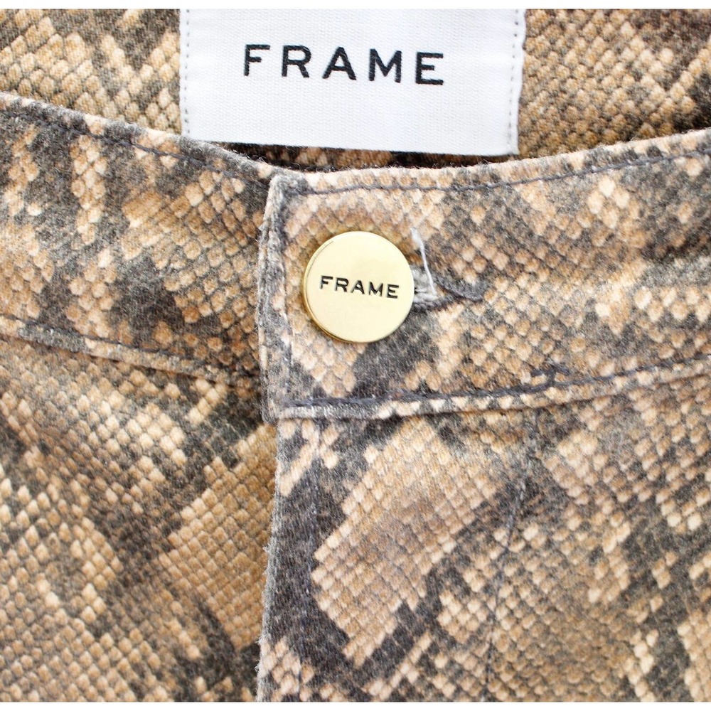 Frame Le High Coated Snakeskin Python Print Skinn… - image 8